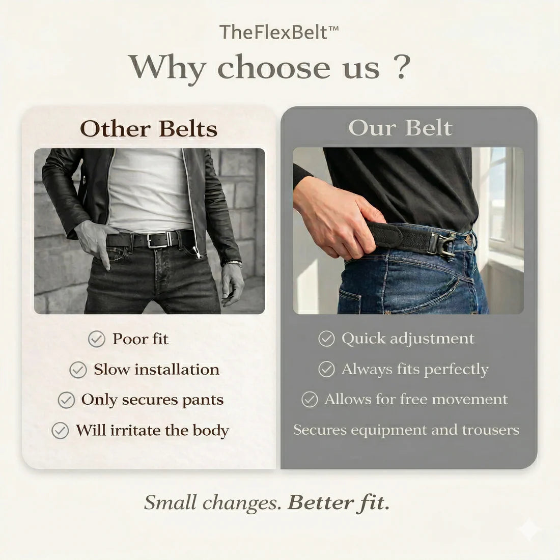 FlexBelt - Buckle-Free Hook Belt
