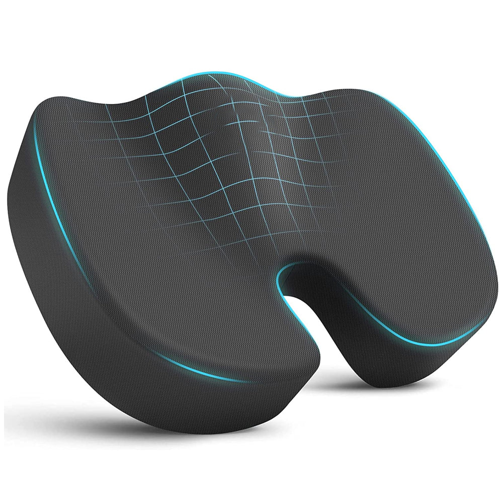 Universal car and chair seat cushion by FusionGadgetsPK, featuring plush, ergonomic design for added comfort and support.