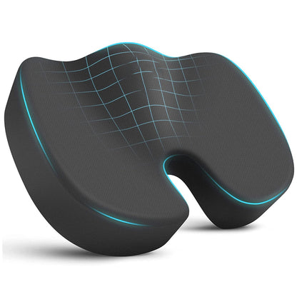 Universal car and chair seat cushion by FusionGadgetsPK, featuring plush, ergonomic design for added comfort and support.