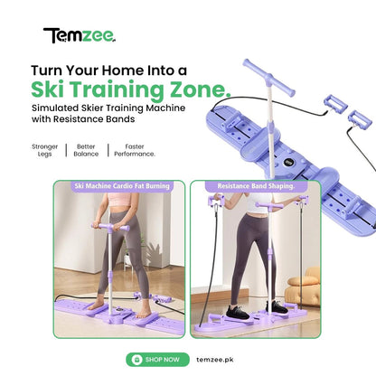 Simulated Skier Training Machine with Resistance Bands