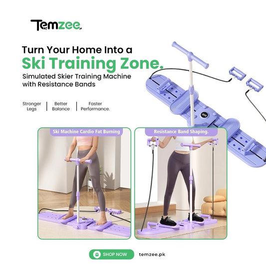 Simulated Skier Training Machine with Resistance Bands